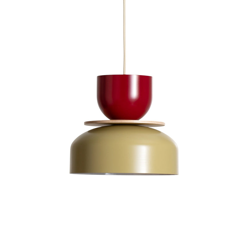 Hängeleuchte Uto beige rot 30 cm dimmbar E27 Aldex Metall satiniert - 5904798659066