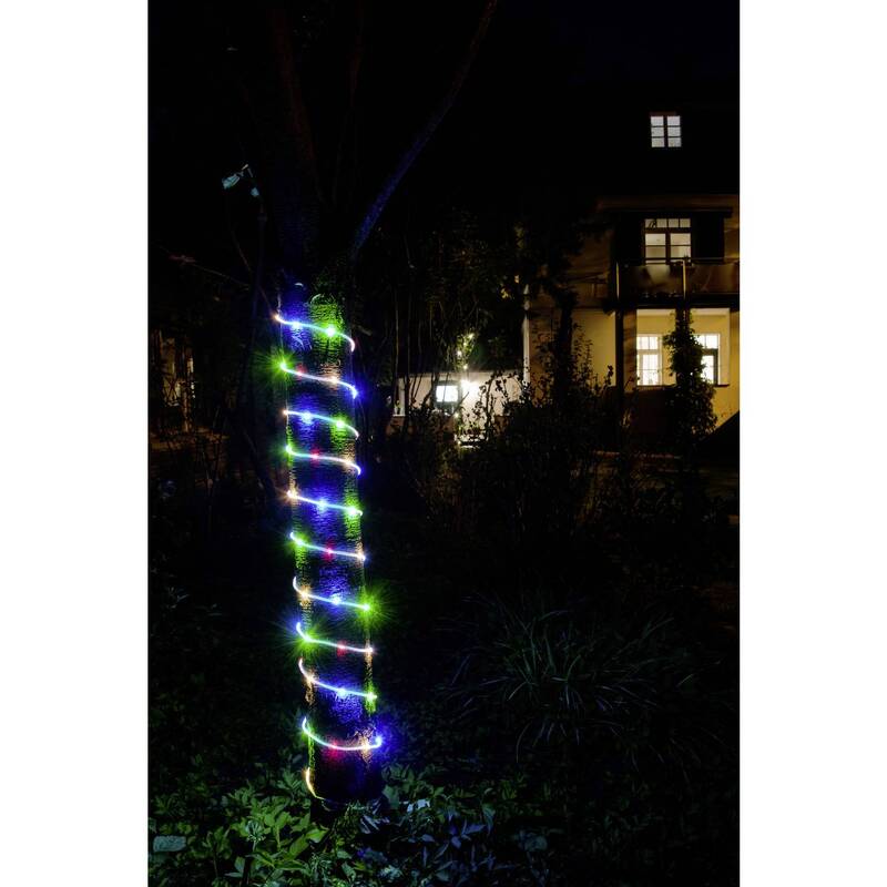 Konstsmide 3773-500 LED-Lichtschlauch Mini inkl. Timer Bunt 5m Länge Außen IP44 - 7318303773501