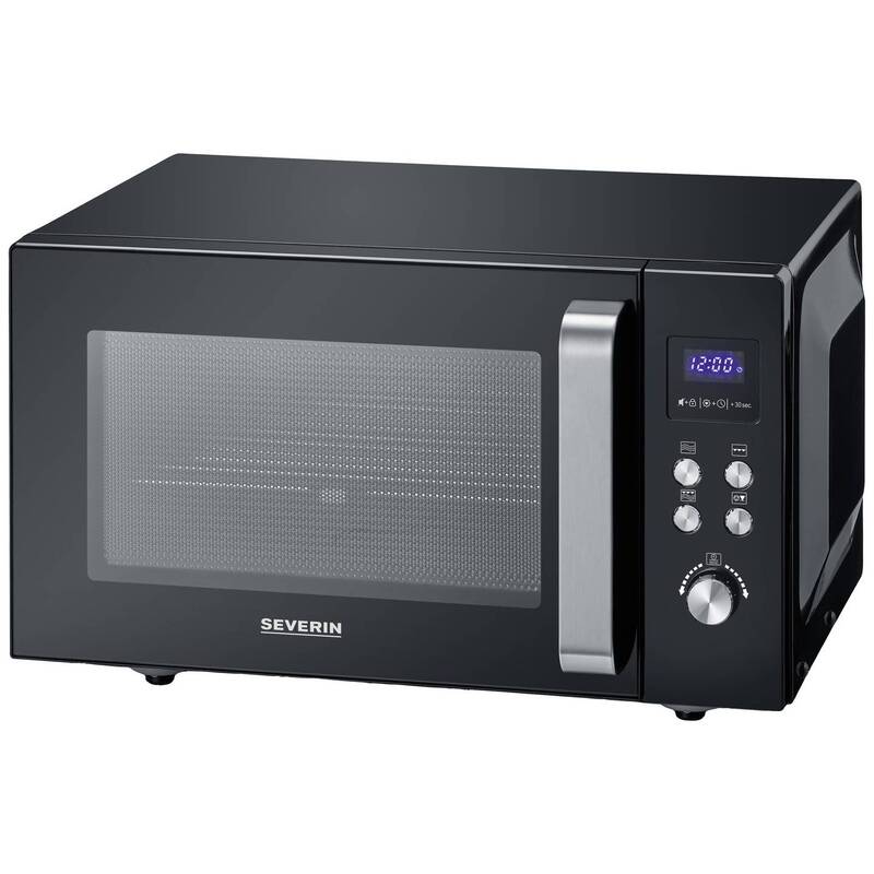 Severin MW Mikrowelle Schwarz Edelstahl 900 W Grillfunktion flacher Glasboden - 4008146037610