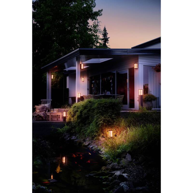 Philips Außenleuchte Gartenleuchte LED Sockel schwarz IP44 1200lm 16W 400mm - 8718696170526