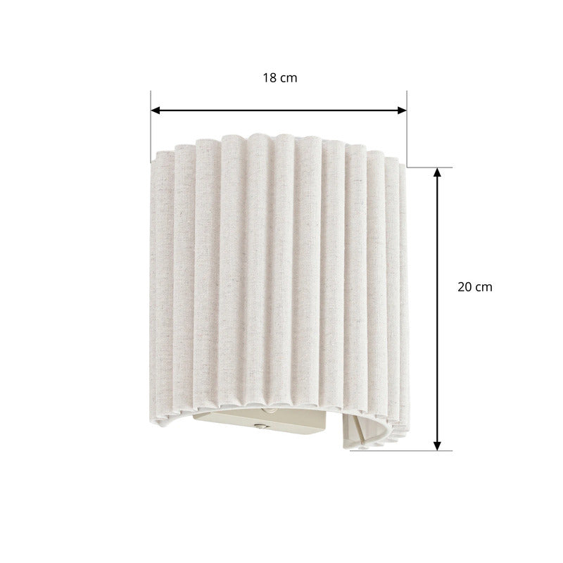 Libbie Wandleuchte creme E27 Leuchte Wandlampe Designer 20cm Höhe stilvoll - 4255830913341