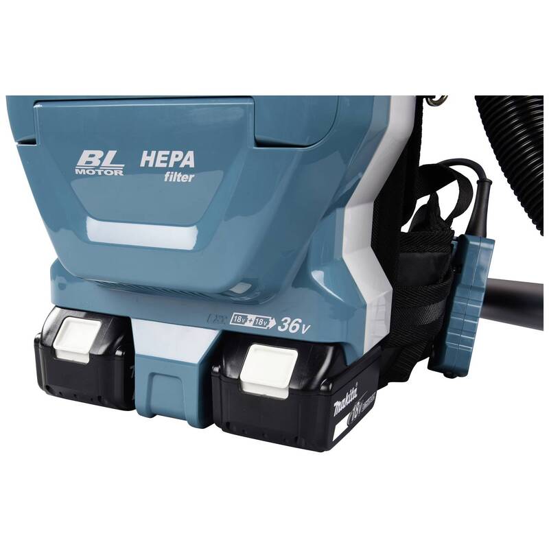 Makita Akku-Rucksackstaubsauger 2x18V akkubetrieben Staubsauger 70dB türkis - 88381870016