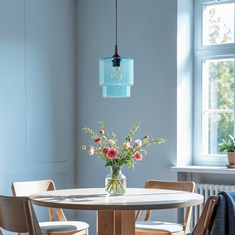 Argon Pendelleuchte Hängeleuchte Glas Nesto marineblau E27 Leuchte Lampe - 5902553238549