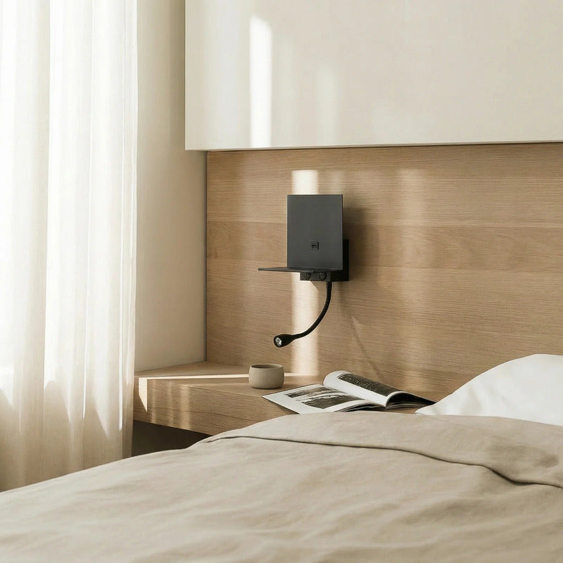 Lindby Wandleuchte Thorid LED Wandlampe USB Leselampe schwarz 3000K 45cm - 4251911772302