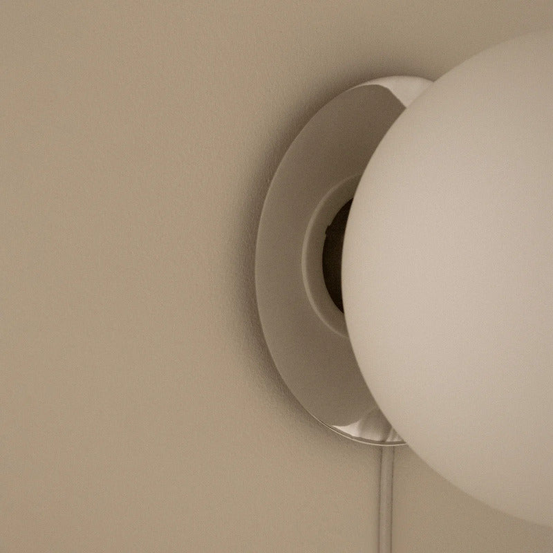 Audo Leuchte Lampe Wand Decke LED Opalglas Stahl poliert silber E27 dimmbar - 5709262273744