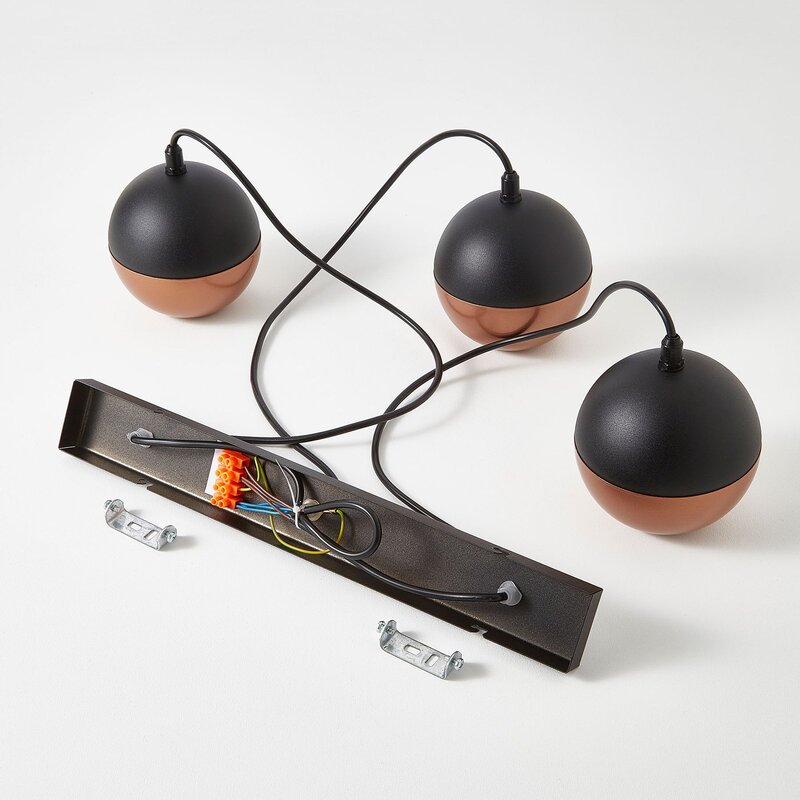 Hängeleuchte Midnight in Schwarz/Kupfer lang Hängelampe Lampe Leuchte Licht G39 - 5902349225715