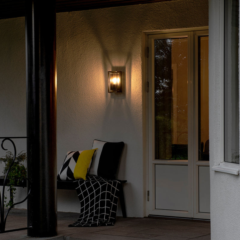 Konstsmide Außenwandleuchte Brindisi schwarz Gartenlampe dimmbar IP54 26cm hoch - 7318307874754