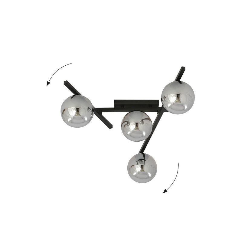 EMIBIG Deckenlampe Leuchte Smart Deckenleuchte schwarz grafit 4-flammig E14 - 5901738921405