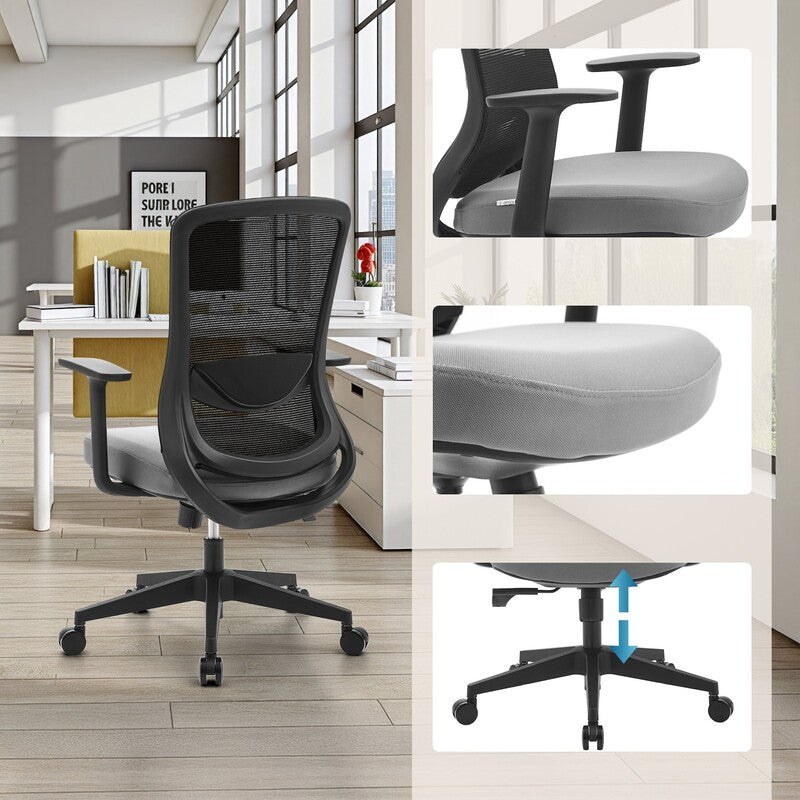 hjh OFFICE Home Office Stuhl Sedito Stoff Netzstoff Armlehnen Bürostuhl schwarz - 4064323108603
