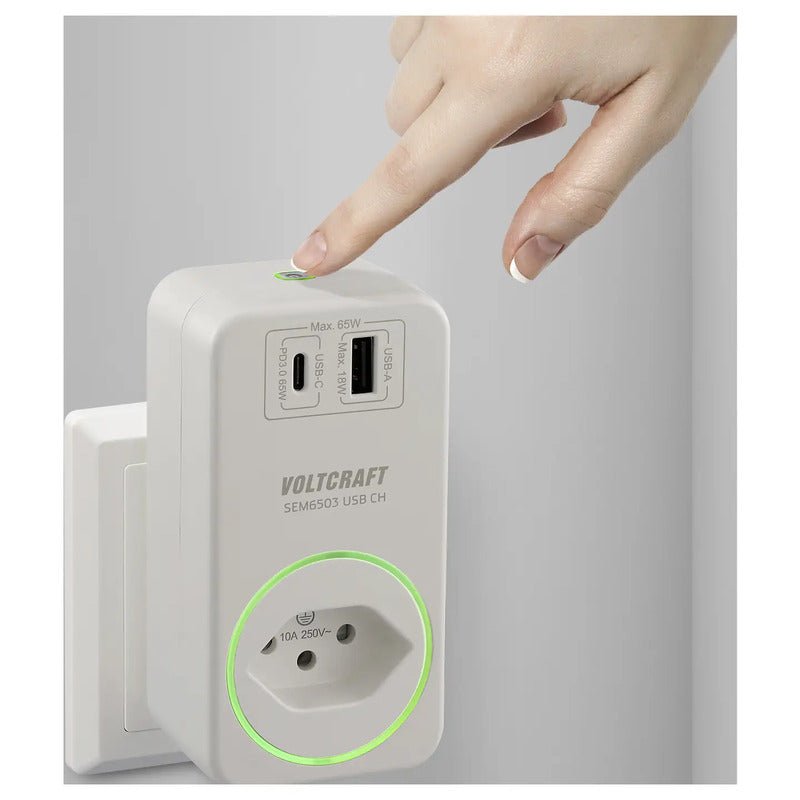 Voltcraft Energiekosten-Messgerät SEM6503 CH USB-Schnittstelle Datenlogger Tuya - 4064161294346