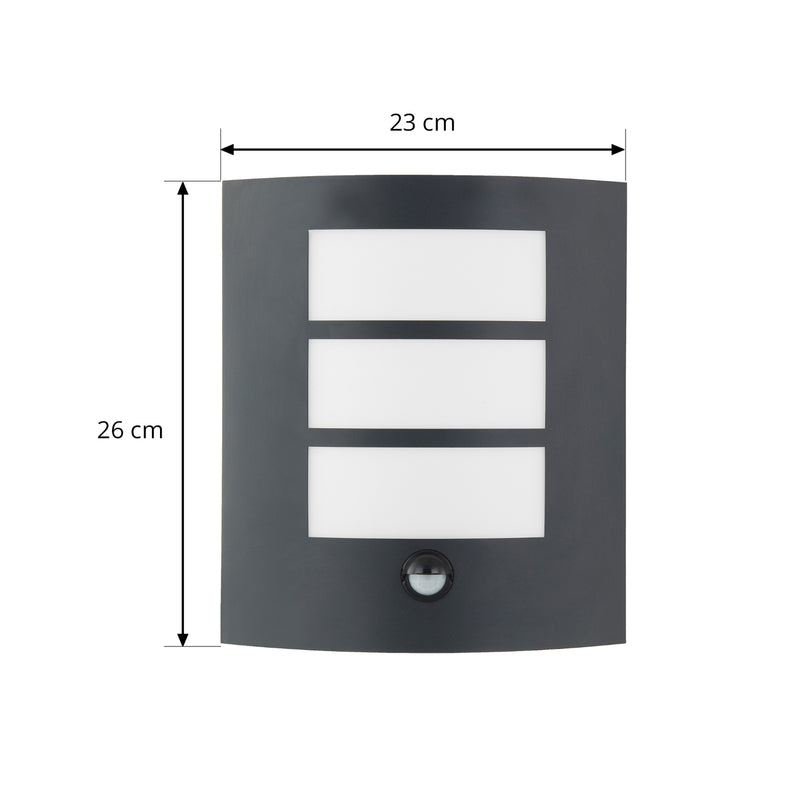 Lindby Außenwandleuchte Vimal LED Gartenlampe mit Sensor dimmbar schwarz 26cm - 4251911764697