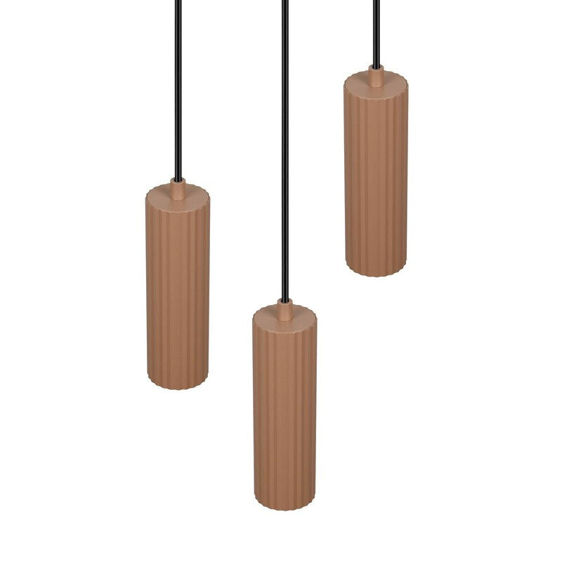 TRIO Pendelleuchte Hängeleuchte Soka GU10 3-flammig LED Lampe Metall coffee 28cm - 4017807670172