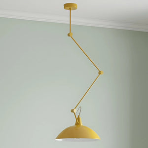 B-Ware Hängeleuchte Melos LED Pendelleuchte dimmbar Metall gelb 95cm Höhe Ø36cm