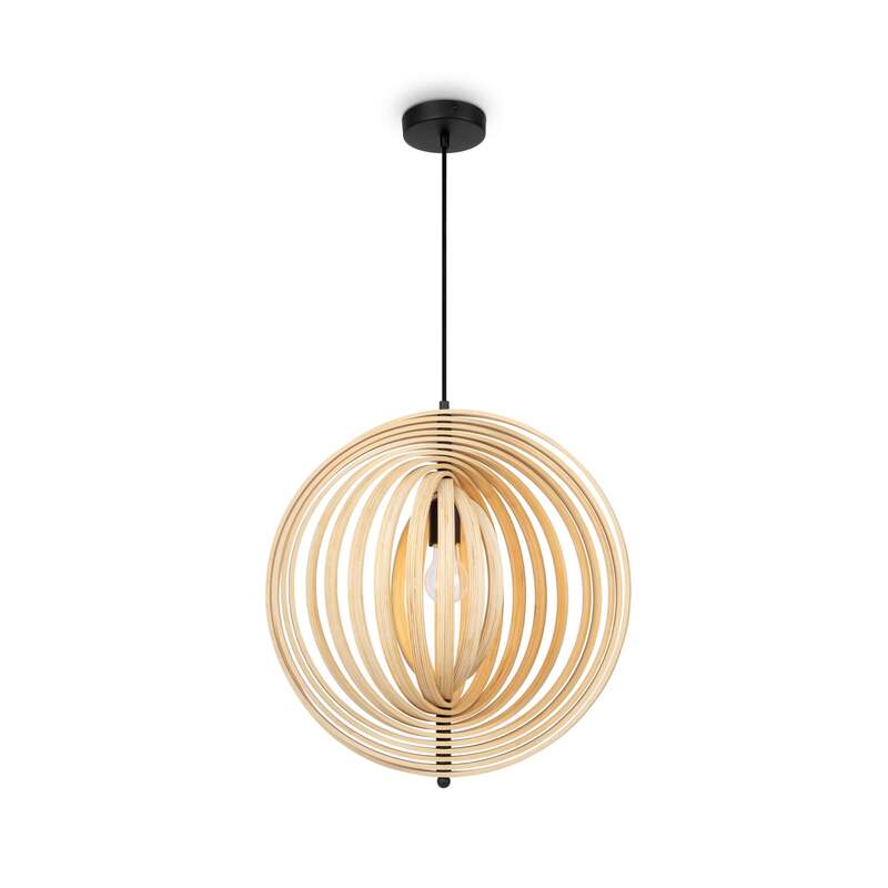 Maytoni Hängeleuchte Pendelleuchte Roots Deckenlampe Kugelform Holz Ø50cm - 4099776046165