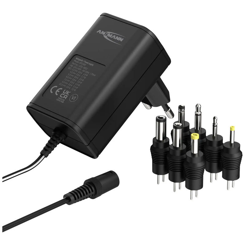 Ansmann Steckernetzteil APS 600 einstellbar 12V 9V 7.5V 6V 4.5V 3V 600mA 7.20W - 4013674164097