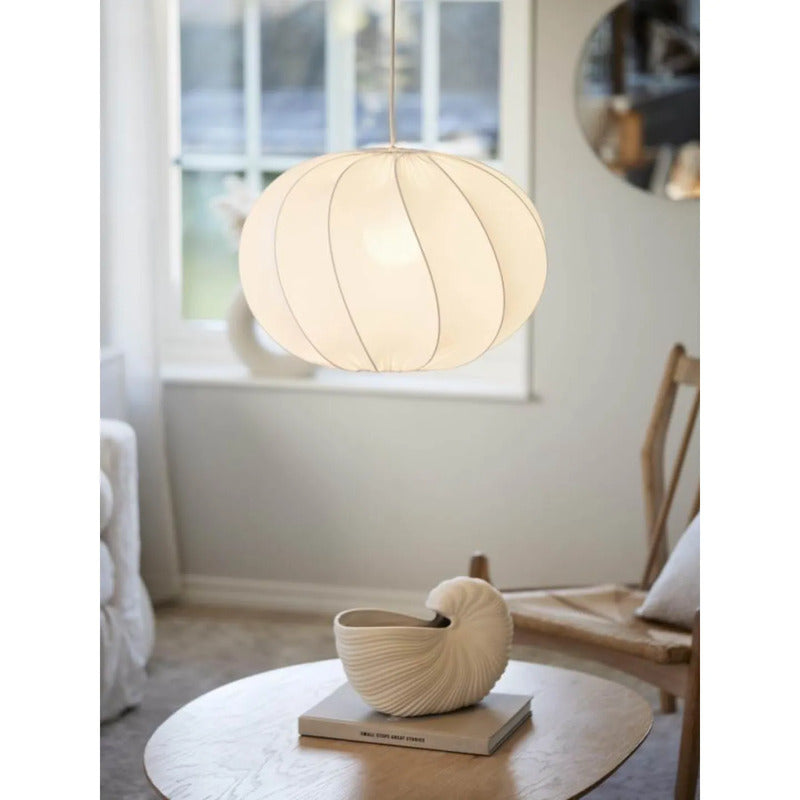 Olivia Takskärm Hängeleuchte Ø50cm Jersey Leuchte Lampe weiß für Wohnräume - 7330976139682