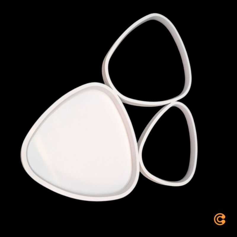 JUST LIGHT LED-Deckenleuchte Pebbles dimmbar 28W warmweiß 3200lm weiß 69x46cm - 4043689004576
