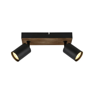 B-Ware Jello Wandleuchte Wandlampe Holzleuchte schwarz holz zweiflammig Beleuchtung