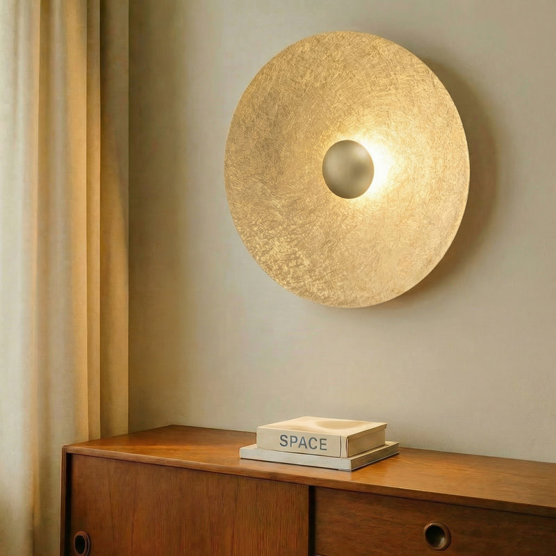 LED Wandleuchte Sole M goldfarbig Wandlampe Leuchte Stahl Ø65cm warmweiß 3000K - 5905143287804