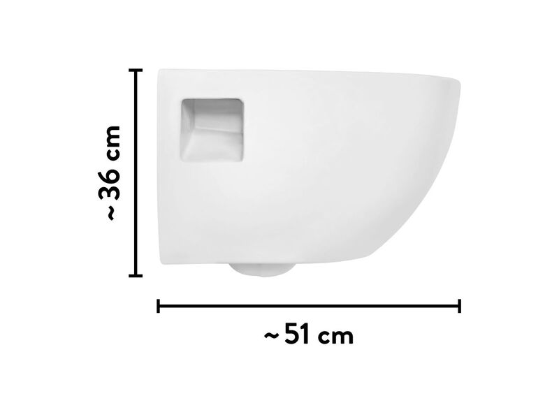 baliv Wand WC Rockport WC-510.30 spülrandlos Keramik weiß 36x34,8cm bis 150kg - 4007874013415