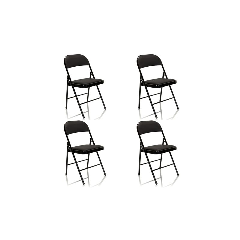 hjh OFFICE Konferenzstuhl Klappstuhl Besucherstuhl schwarz Kunstleder 4er Set737 - 4251084696825