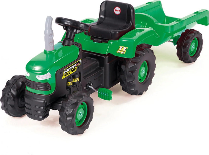 DOLU Trettraktor mit Anhänger 8053 grün schwarz für Kinder ab 3 Jahren - 8690089080530