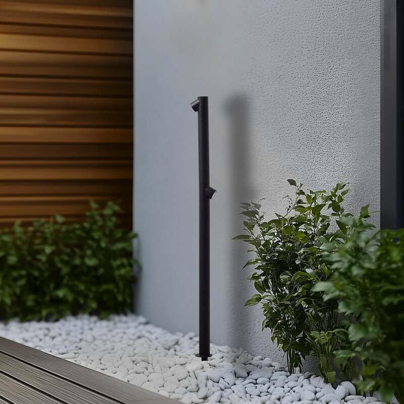 Lindby Wegeleuchte Gartenlampe LED Luzian anthrazit Erdspieß Eisen Glas 120cm - 4251911785135