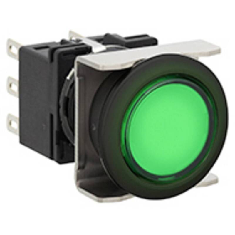 Idec Leuchtdrucktaster LB6L-M1T64G LED Grün  IP65 rund 2 Wechsler 2 STÜCK - 2050007362760