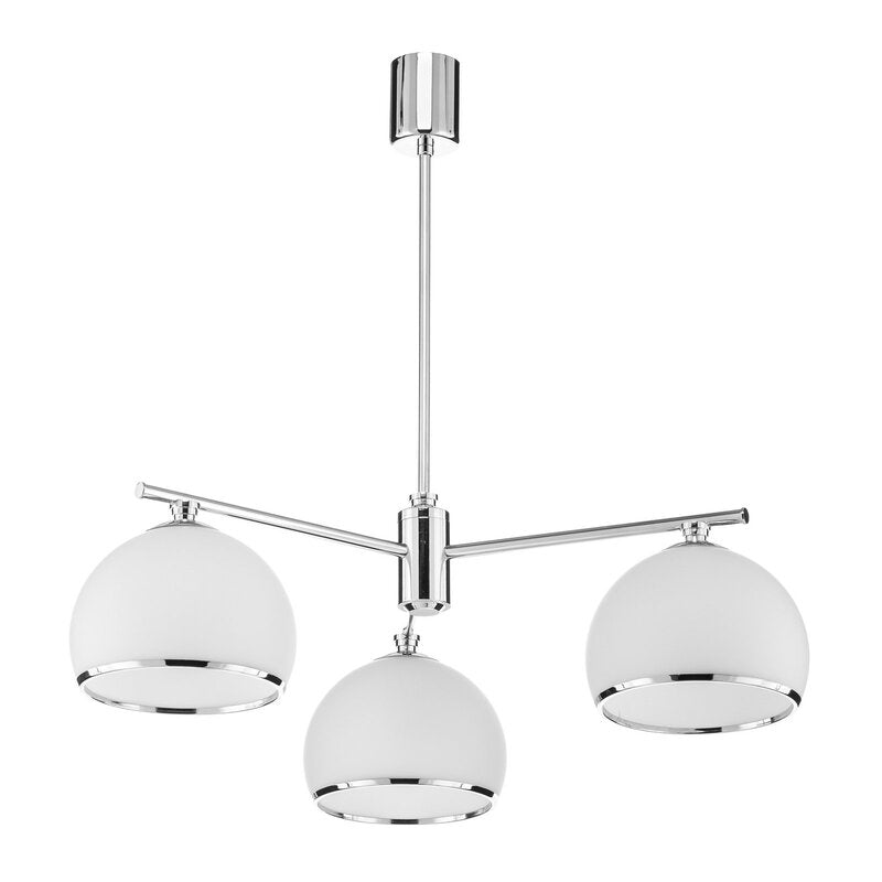 Hängeleuchte Mina Deckenlampe Leuchte chromfarben Metall Glas dreiflammig Lampe - 5902553215694