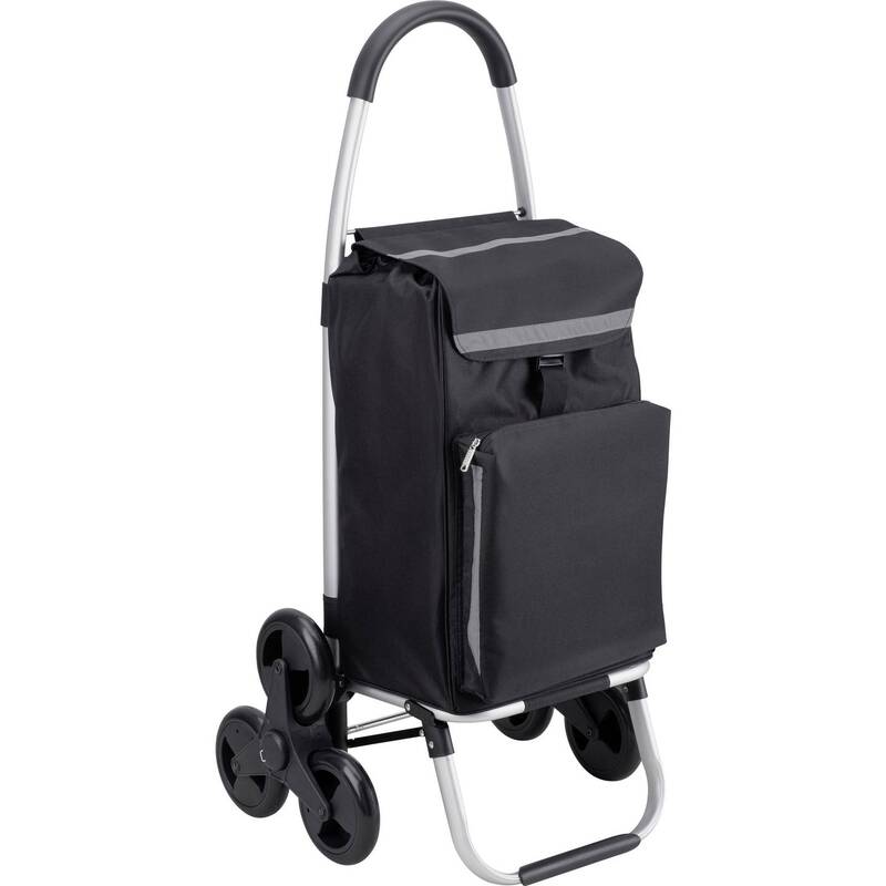 Metafranc Einkaufstrolley Einkaufswagen Aluminium schwarz 59l 20kg 47x46cm 108cm - 4004646203975