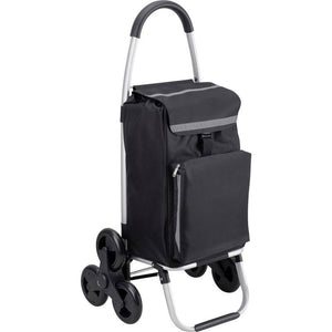 B-Ware Metafranc Einkaufstrolley Einkaufswagen Aluminium schwarz 59l 20kg 47x46cm 108cm