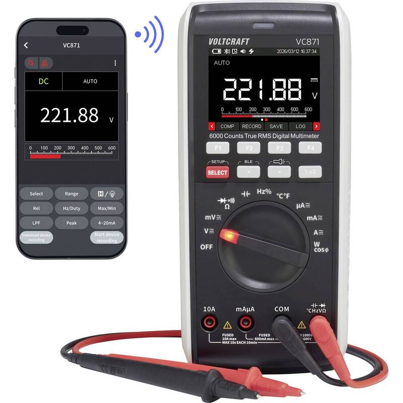 VOLTCRAFT VC871 Hand-Multimeter digital Datenlogger CAT III 1000 V CAT IV 600 V - 4064161218083