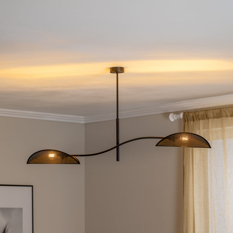 emibig Deckenlampe Lotus LED Hängelampe Leuchte dimmbar schwarz/gold 2-flammig - 5901738921245