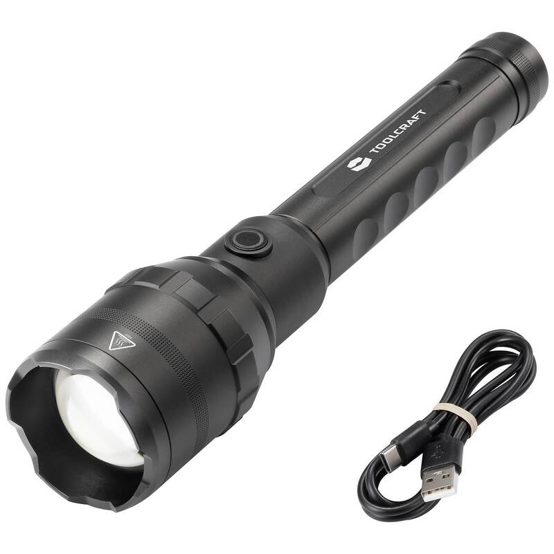 Toolcraft LED Taschenlampe 8000 lm akkubetrieben USB-Schnittstelle schwarz - 4064161255323