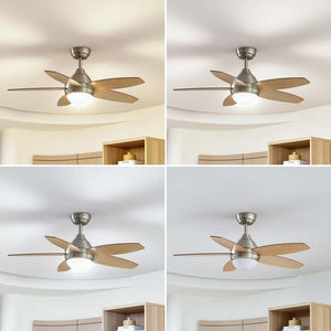 B-Ware Lindby Deckenventilator Ventilator LED Klasika weiß holz hell leise DC 106 cm