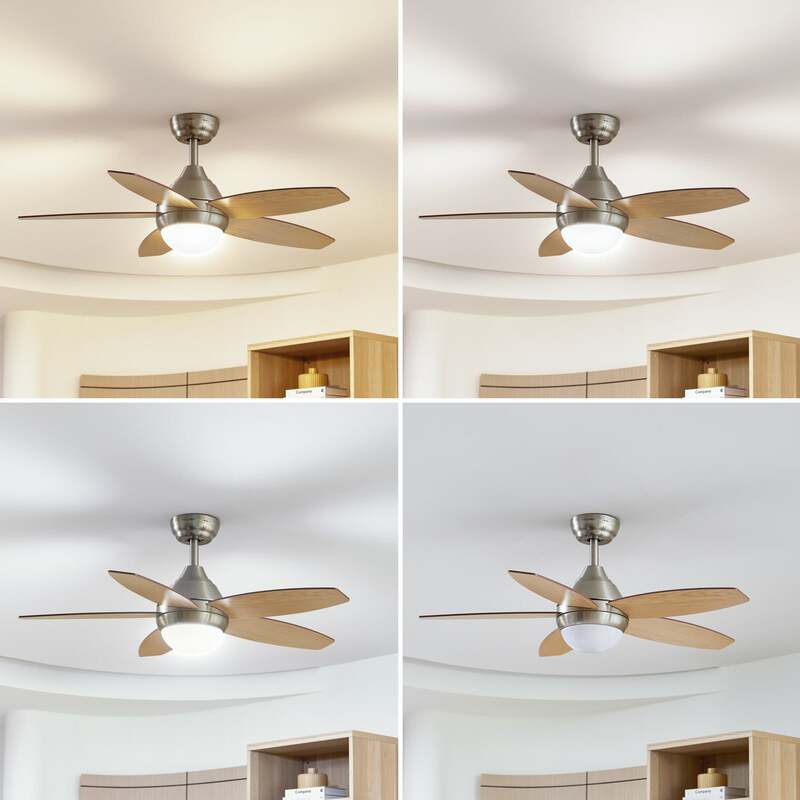 Lindby Deckenventilator Ventilator LED Klasika weiß holz hell leise DC 106 cm - 4251911779950
