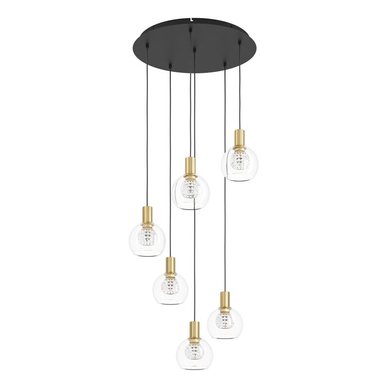 LED Pendelleuchte dimmbar Terque Hängelampe 6-flammig schwarz Ø60cm 3060lm - 9008606274086