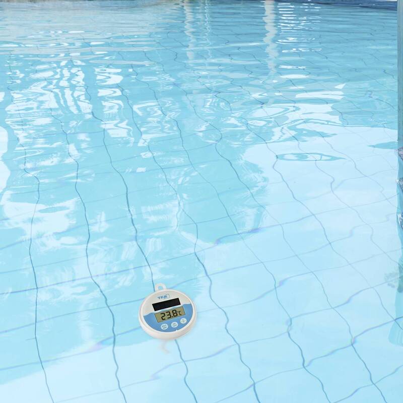 TFA Poolthermometer Schwimmthermometer Solar Digital Weiß Akku Befestigungsleine - 4009816041005