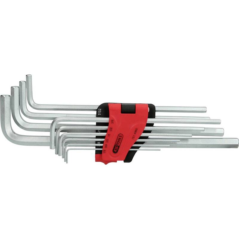 KS Tools Innensechskant-Winkelstiftschlüssel-Satz 10-tlg. extra lang Zoll - 4042146790120