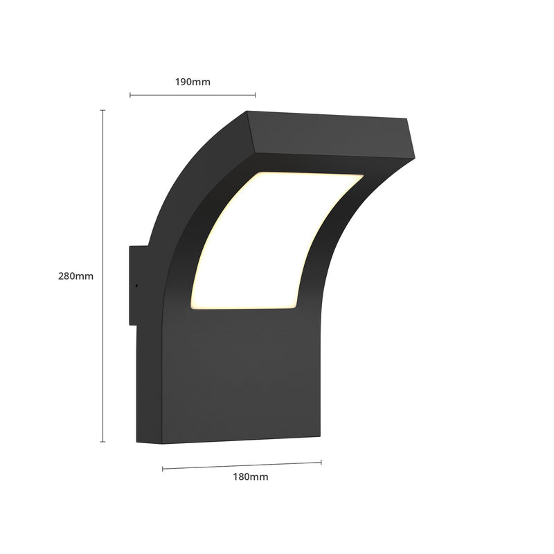 Arcchio Außenwandleuchte Advik Wandleuchte LED IP65 grafitgrau Metall Lampe - 4251096566338