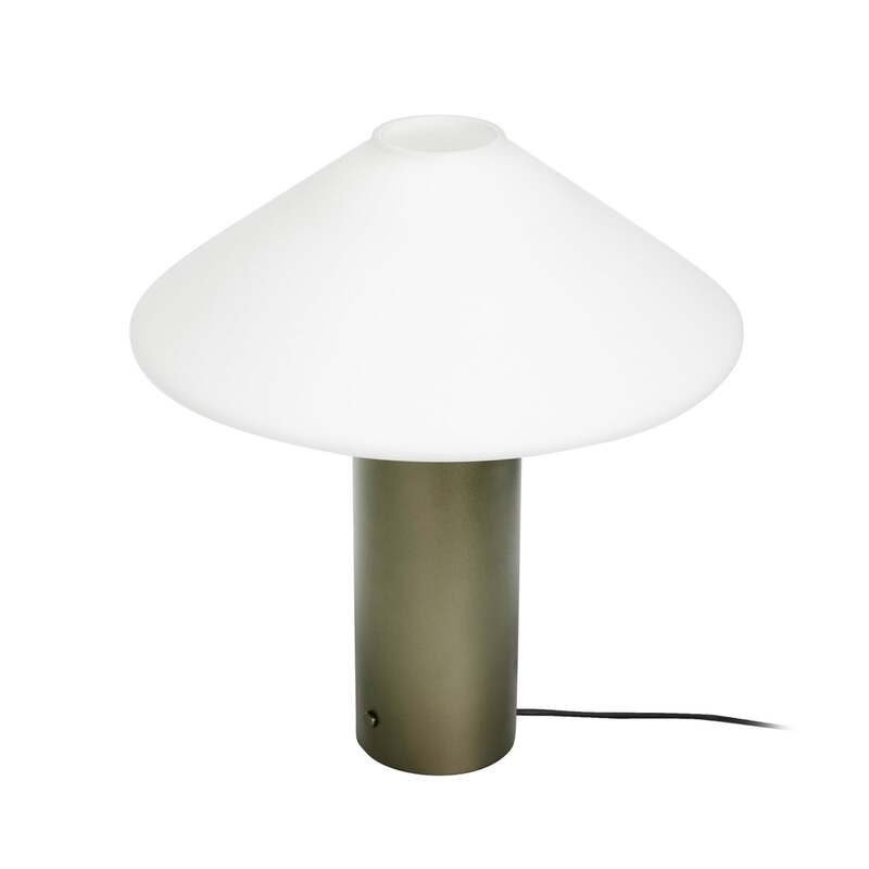 Hübsch Tischleuchte Lampe Orbit Dunkelgrün Weiß Eisen Glas Schalter Dimmbar - 5712772134153