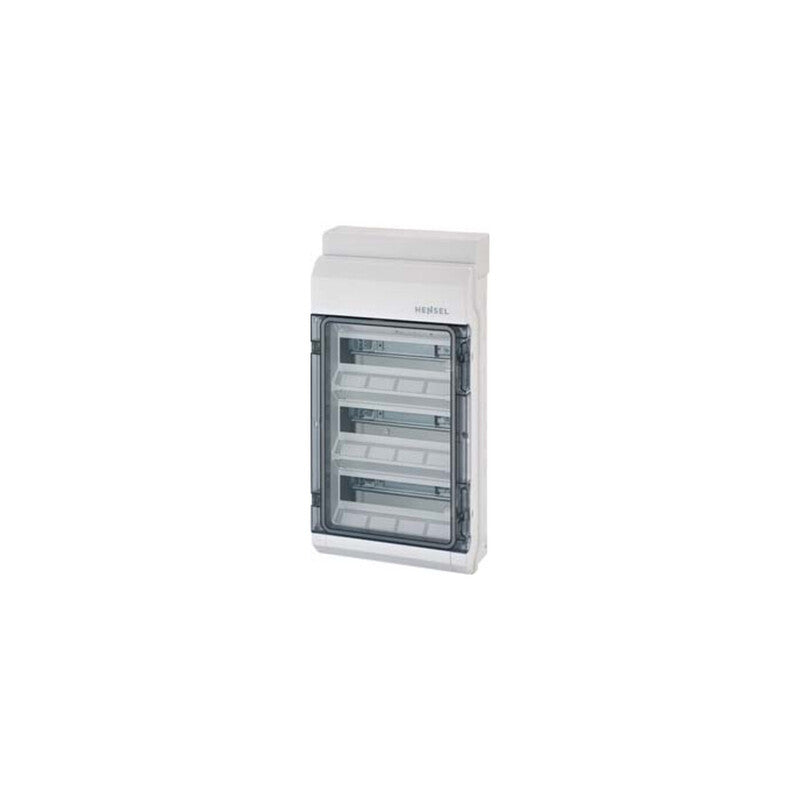 Hensel Kleinverteiler 36TE IP65 Aufputz grau 3 Reihen 12TE transparent 583x295mm - 4012591620044