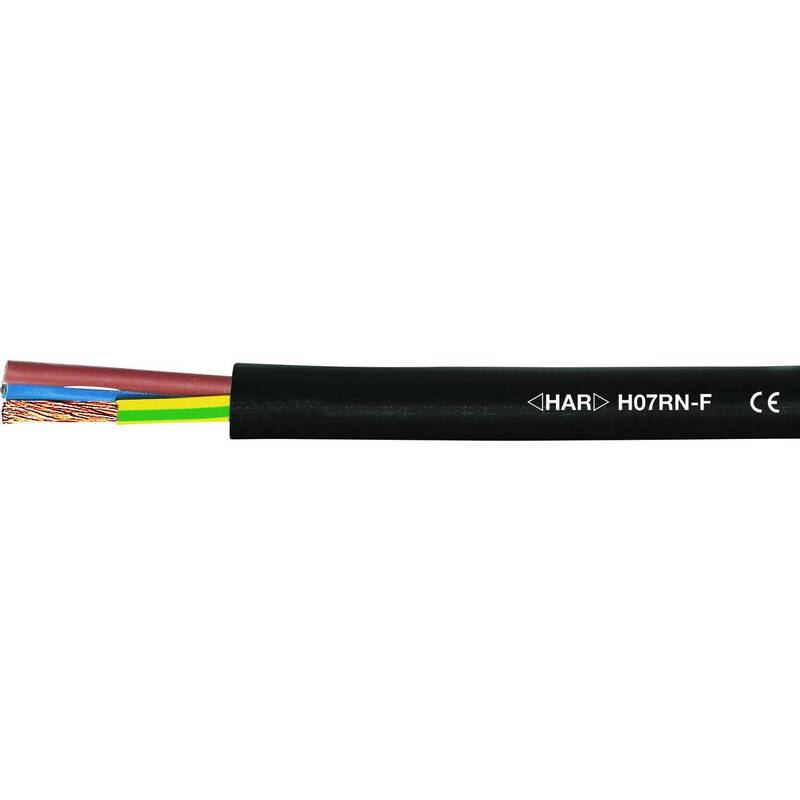 HELU Gummischlauchleitung H07RN-F 1x1.5mm² flammwidrig schwarz Meterware 750V - 2050004781984