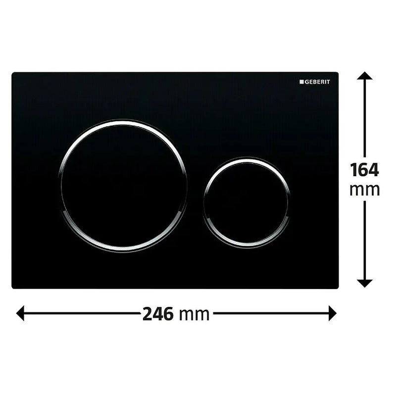 GEBERIT Betätigungsplatte Sigma 20 2-Mengen-Spülung schwarz Hochglanz 24,6cm - 4025416544654