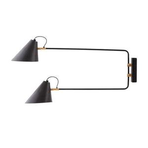 B-Ware House Doctor Club Wandleuchte Double Leselampe Nachttischlampe 2 flammig Schwarz