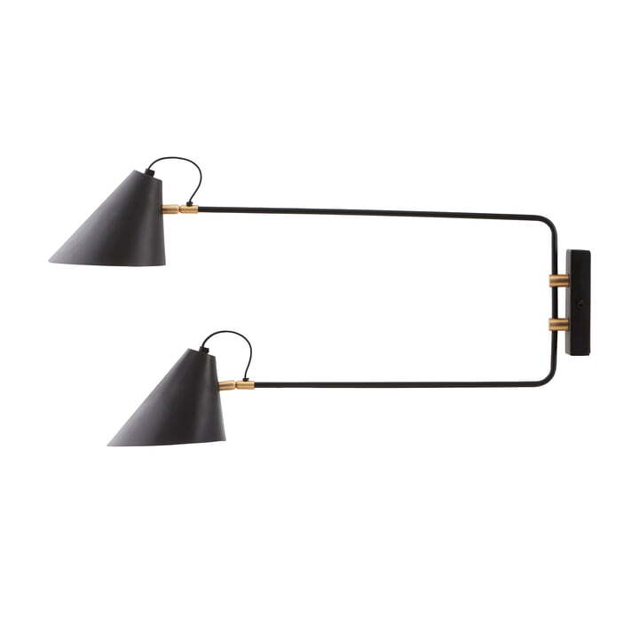 House Doctor Club Wandleuchte Double Leselampe Nachttischlampe 2 flammig Schwarz - 5707644447660