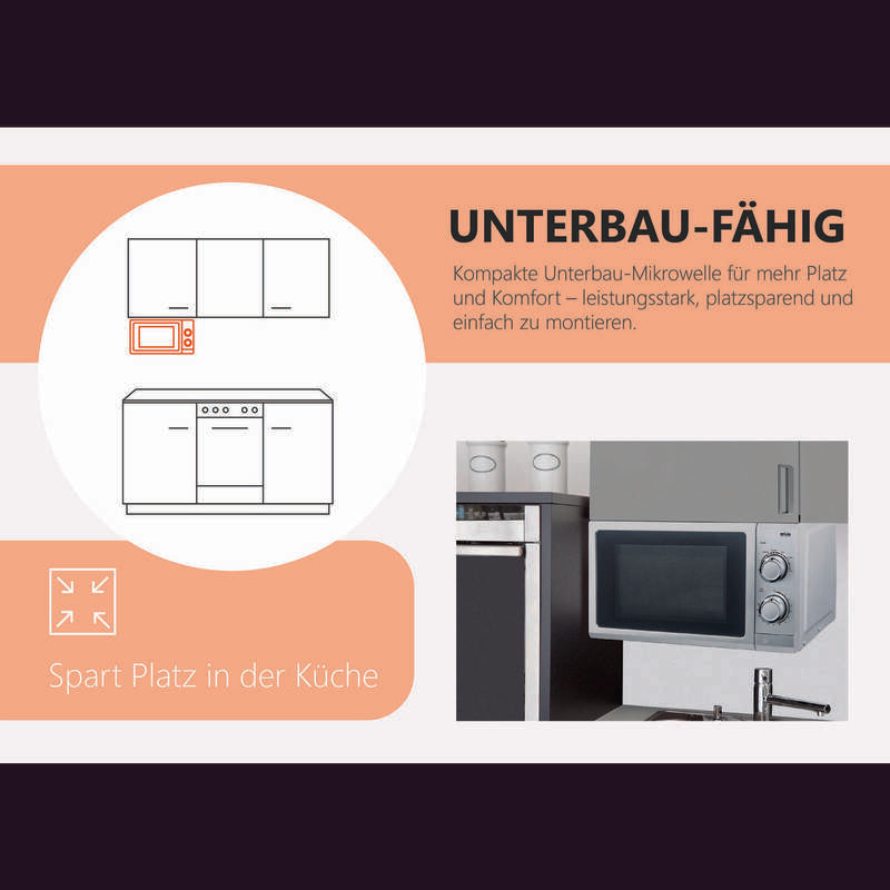 Silva Mikrowelle Unterbau MW-U 25.4 Einbaugerät Garraum 6Stufen Glasdrehteller - 9004489340054
