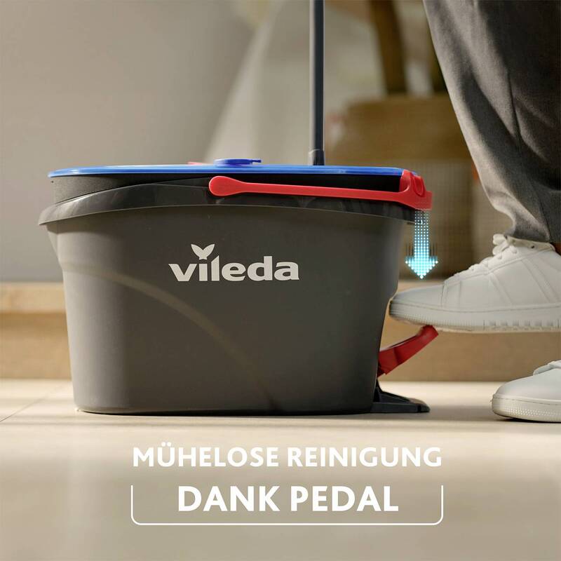 Vileda Bodenwischer H2PRO Wischmopp mit Teleskopstiel und Powerschleuder 360° - 4023103254237