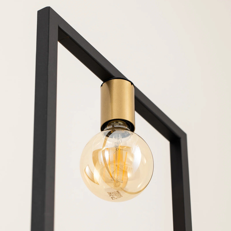 Stehleuchte Flores Stehlampe Standleuchte Leuchte 1-flammig schwarz/gold Stahl - 5907565953732