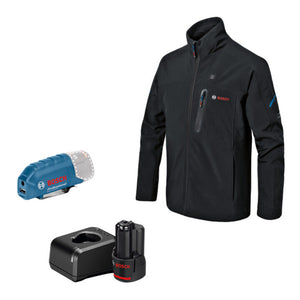 B-Ware Bosch Beheizbare Kleidung Jacke Arbeitskleidung GHJ 12+18V XA Akkuadapter 2XL